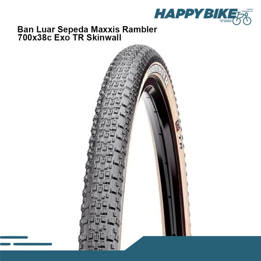 MAXXIS Ban Luar Sepeda Rambler 700 x 38C Skinwall Exo TR Bicycle