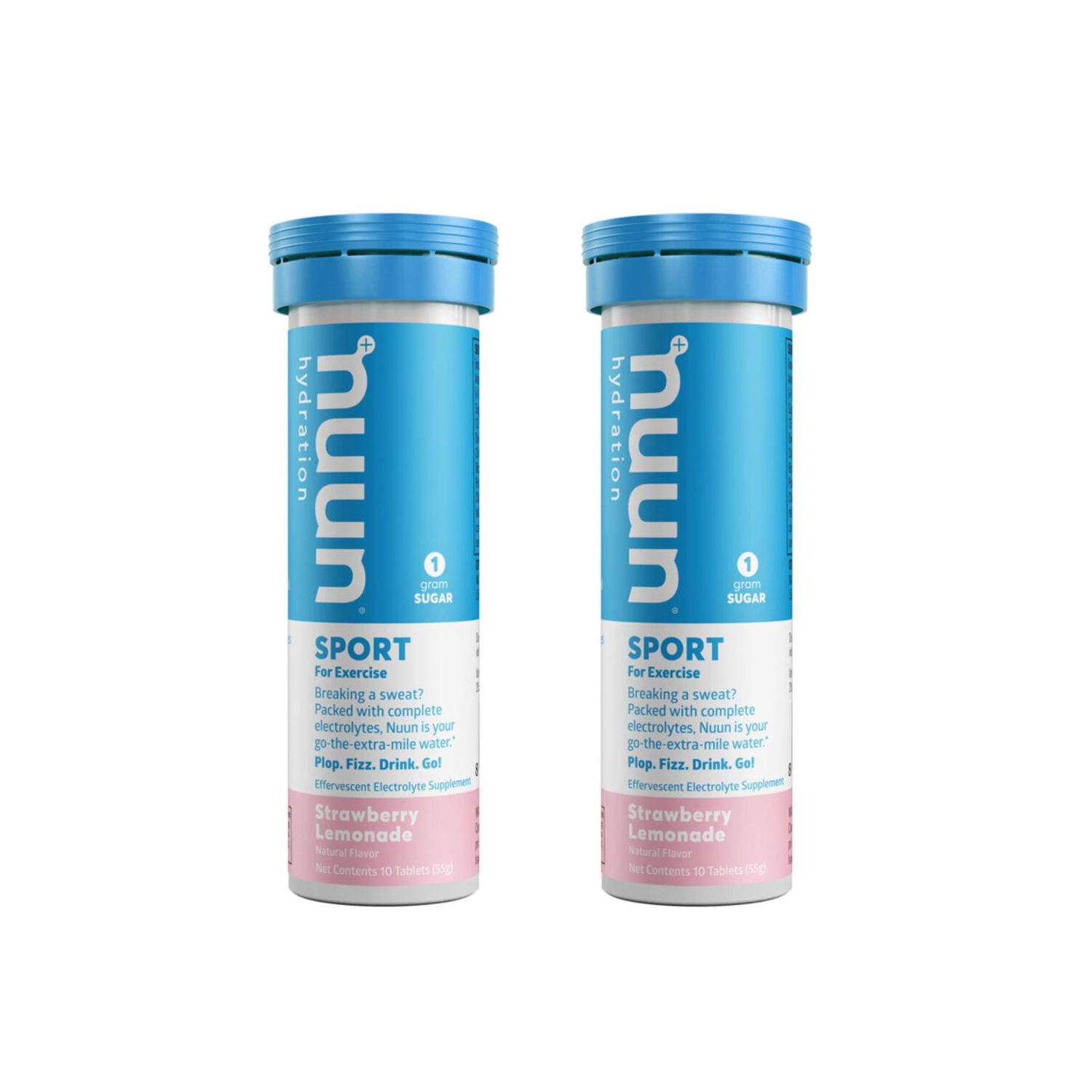 NUUN Sports Hydration Electrolyte Drink Tablets 2 Tube Strawberry Lemonade by Running Man