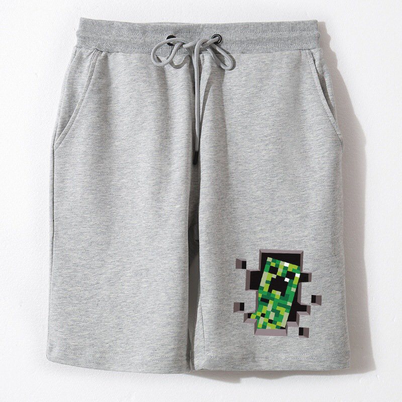 Quần short quần đùi ngố cotton da cá size đại Minecraft bé trai 2024