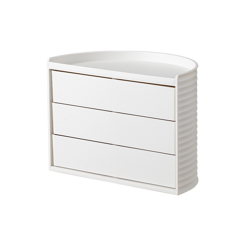 Storage box INS style desktop bedroom rotating storage box Half round makeup, makeup, lipstick, jewelry, cosmetics, Save space dustproof storage box