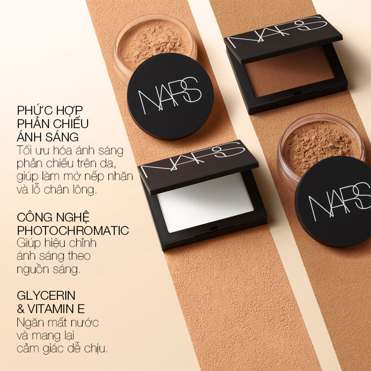[0H-2H 04.04 | QUÀ TẶNG ĐẾN 675K] Phấn phủ dạng nén NARS Light Reflecting Setting Powder – Pressed 10g