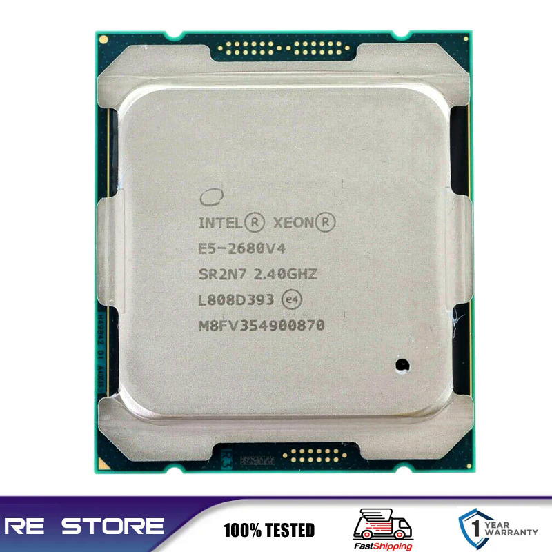 Sử dụng in xeon e5 2680 v4 cpu bộ vi xử lý 14 core 2.40ghz 35mb l3 bộ nhớ cache 120w sr2n7 lga 2011-3