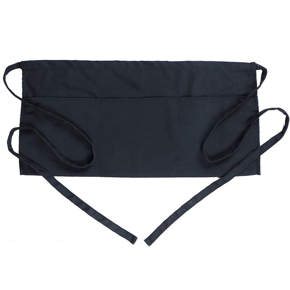 NCNC Polyester Tạp dề eo Đen Không thấm nước Tạp dề máy chủ Tạp dề đầu Chống bẩn Tạp dề nửa Nhà hàng