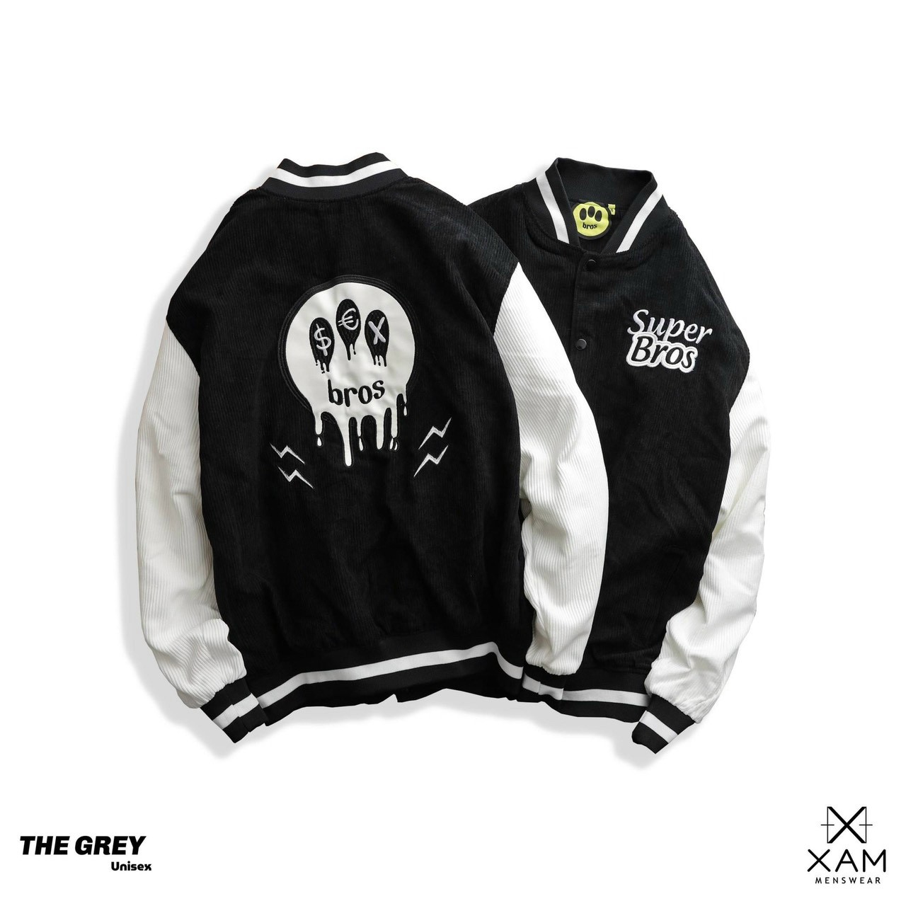 Áo khoác nhung unisex 2 lớp lót dù thêu logo super bros mặc 4 mùa, mẫu mới hot trend .tp