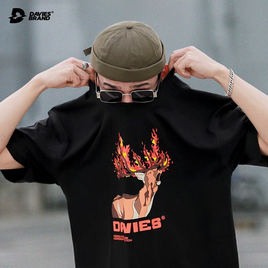 Áo thun Davies nam nữ DSW Tee Amazon Fire - BLACK