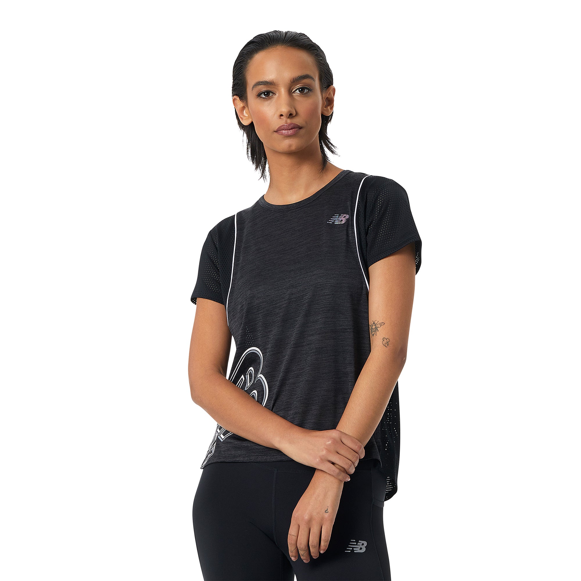 Áo thun thể thao nữ New Balance Printed Fast FlightWT21244BKH (form quốc tế)