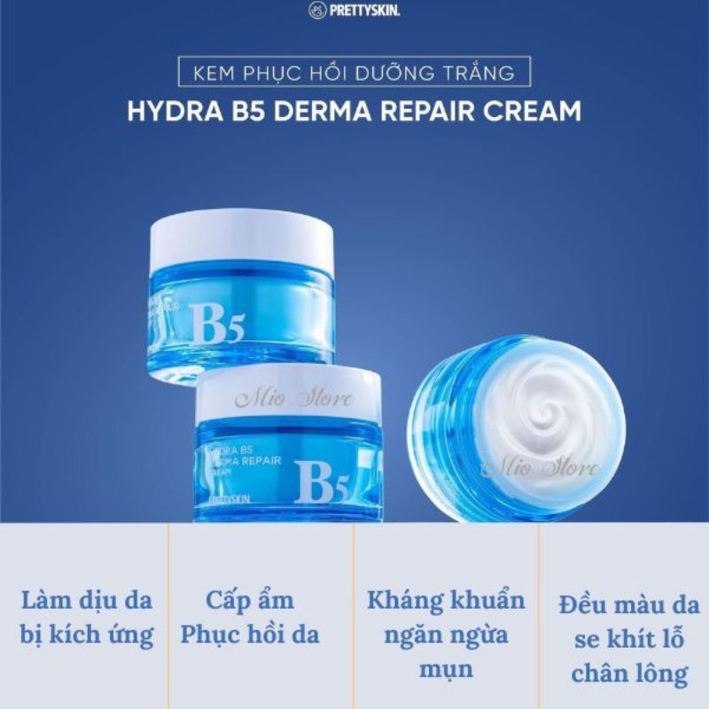 Kem Dưỡng Hydra Derma ɾepair Cream B5 Pretty Skin 52ml Hàn Quốc, Phục Hồi Và Dưỡng Trắng Ngừa Mụn Se Khít Lỗ Chân Lông