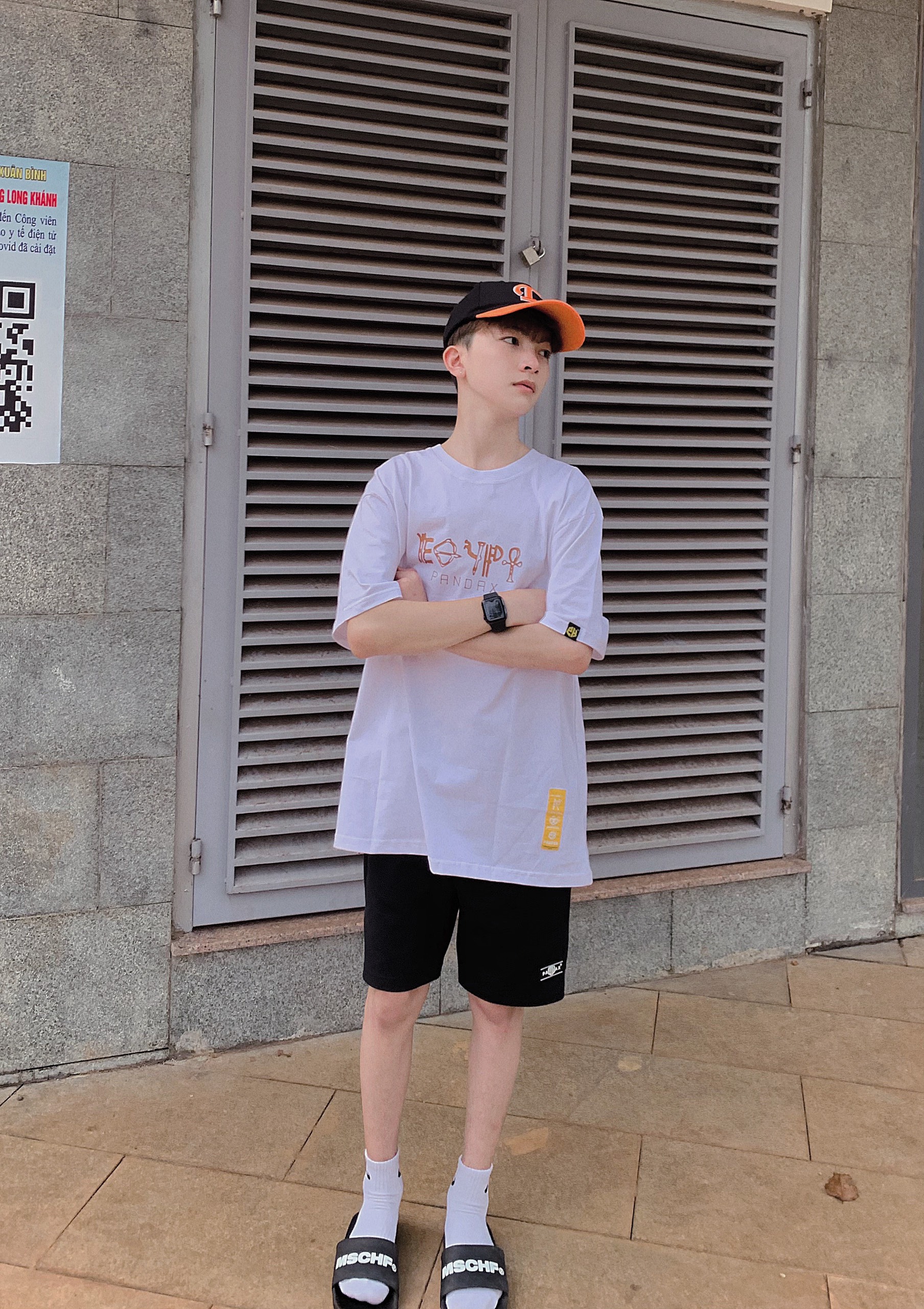 Quần nỉ thun Short Basic PANDAX V2 Unisex nam nữ màu đen