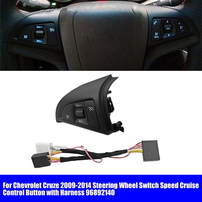 Car Speed Cruise Control Button with Harness 96892140 for Cruze 2009-2014 Multifunction Steering Wheel Switch Spare Parts