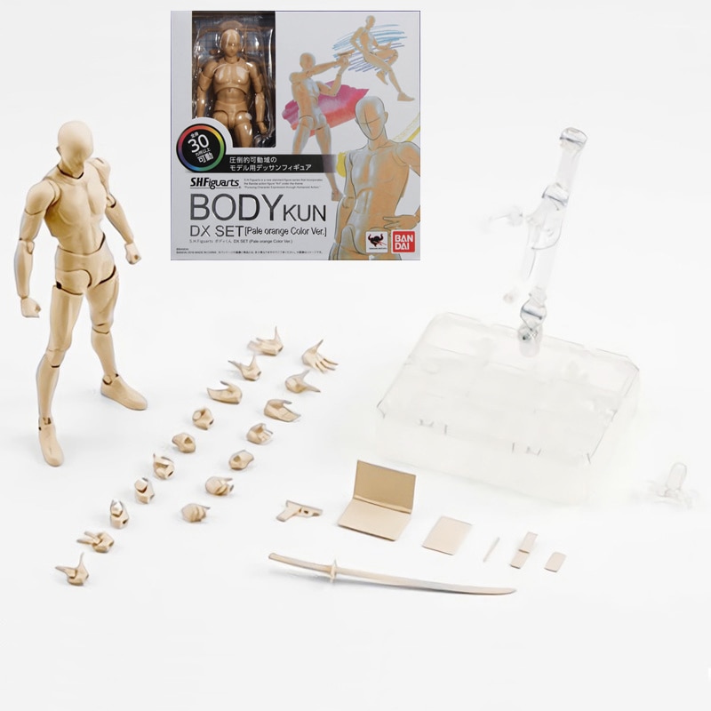 SHFiguarts Body Kun DX Set Movable Figure BODY KUN / BODY CHAN Grey / Orange Color Ver PVC