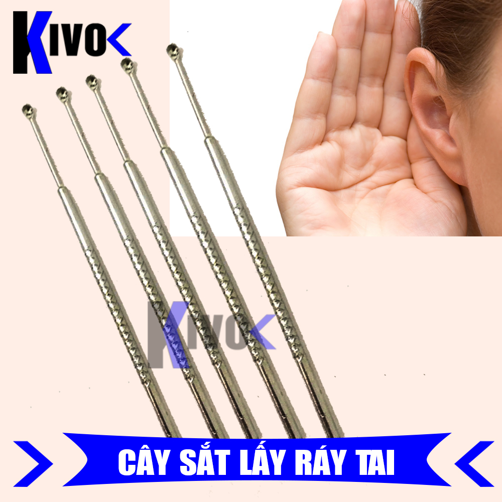 Set remove ear wax high-end professional Qiong as/Hung-kits remove ear wax stainless steel smart for baby (kids)/Adult-tools swab ear hook ear hole wooden-Kivo