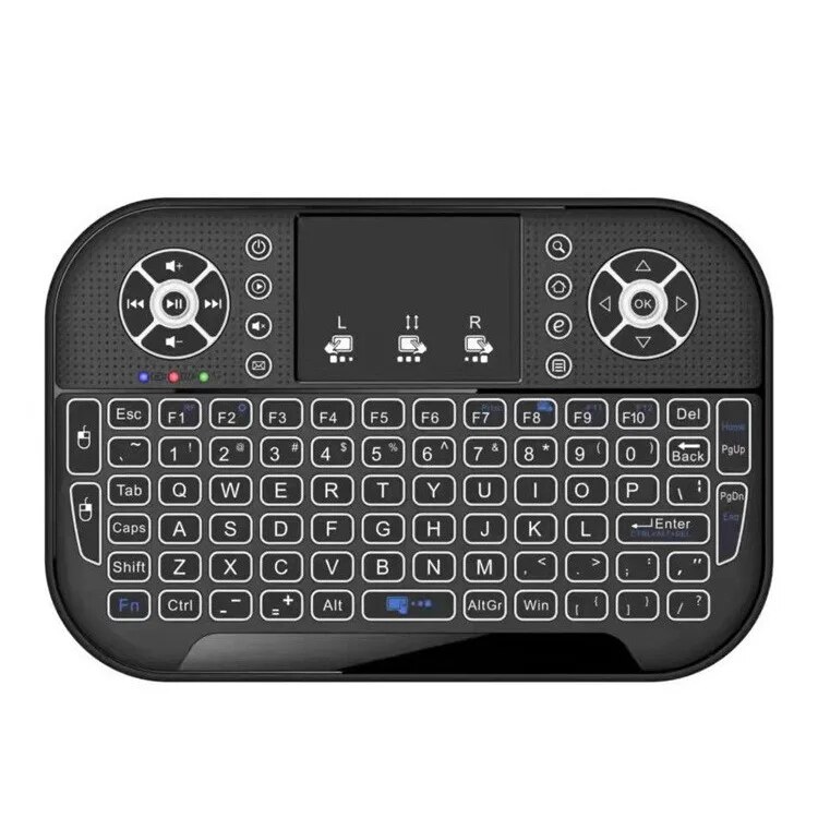 Jomaa Mini 2.4G Bàn phím không dây đèn nền bàn phím bluetooth với bàn di chuột bàn phím bluetooth cho máy tính để bàn Bộ giải mã TV thông minh