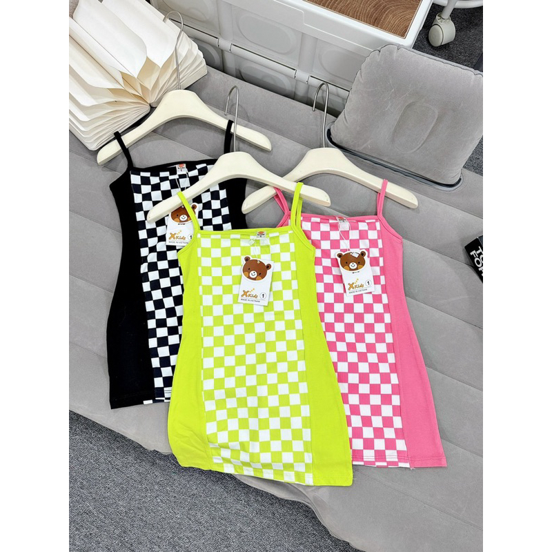 Váy đầm dây body caro CS70 cho bé gái