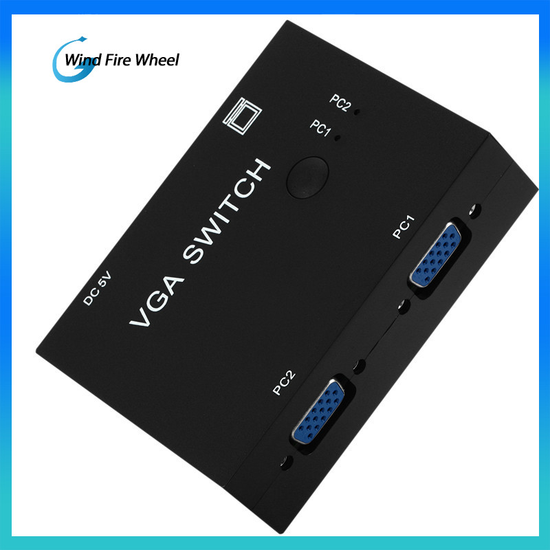 2 Port VGA Video Switch box Selector 2 In 1 Out For LCD PC Video Converter