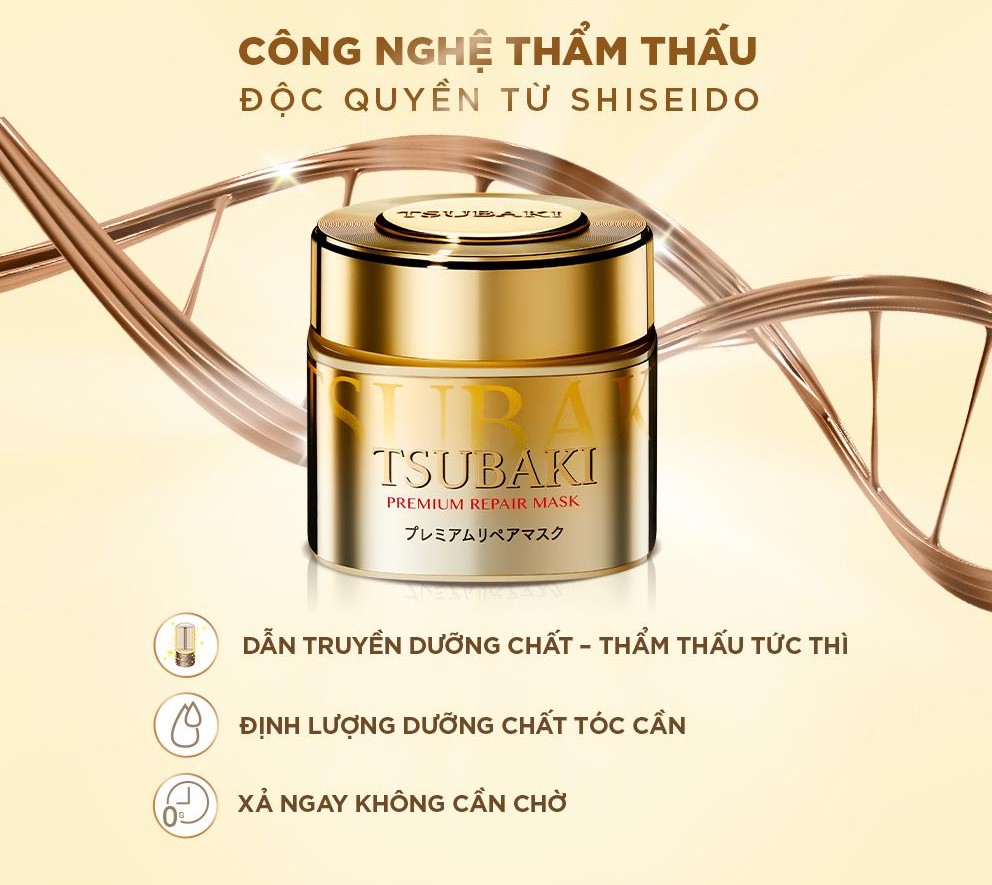 Mặt nạ ủ tóc Cao Cấp phục hồi hư tổn Tsubaki (180g)