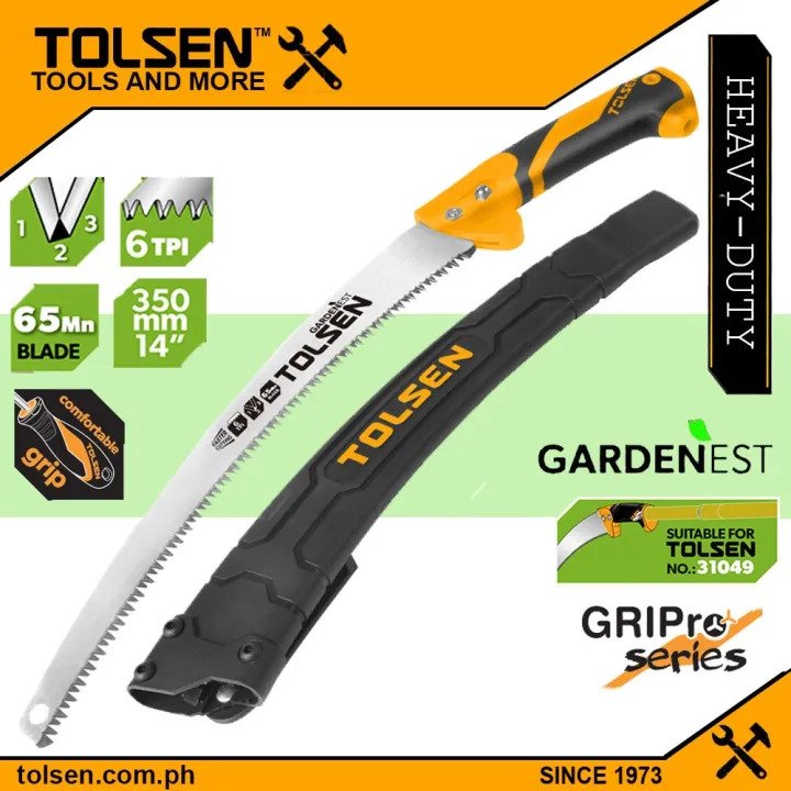 TOLSEN 14" Pruning Saw w/ Plastic Scabbad ( 6TPI, 65Mn Blade ) Garden Saw  Industrial Grade GriPro Series 31046 | Daraz.com.bd