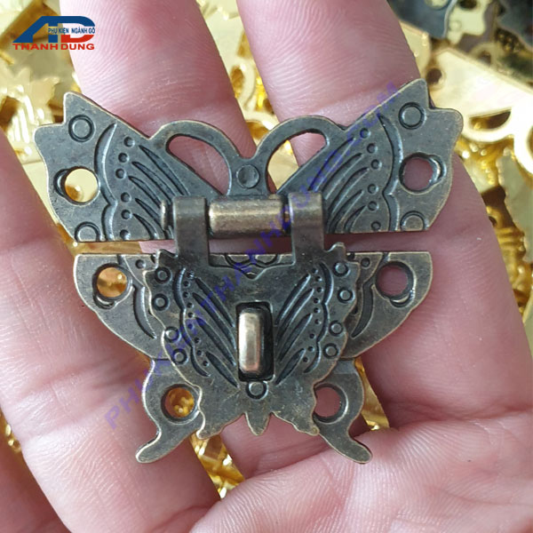 Khóa Hộp Gỗ Kiểu Hình Bướm