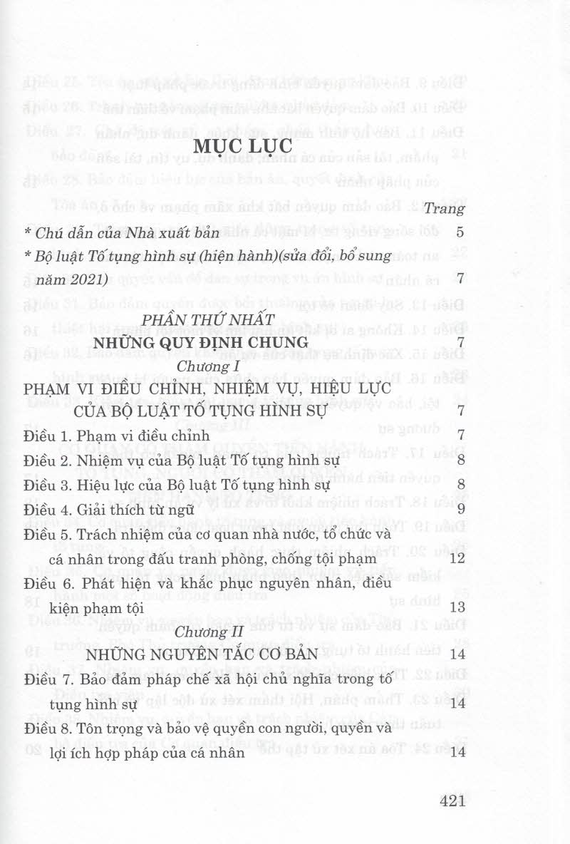 Bộ Luật Tố Tụng Hình Sự (Hiện Hành)(Sửa Đổi, Bổ Sung Năm 2021)