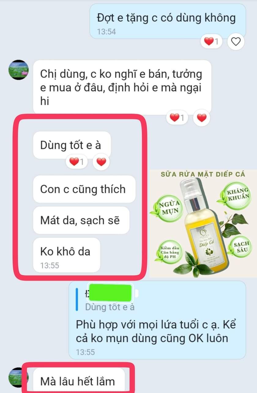 Sữa rửa mặt diếp cá
