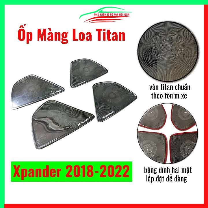 Bộ ốp màng loa cánh cửa ô tô Xpander 2018-2024 vân TITAN, ốp trang trí màng loa chuẩn theo xe, chống xước, bảo vệ nội thất xe hơi