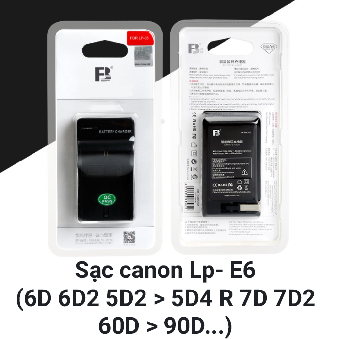 Pin sạc máy ảnh canon Lp e6 Lp E8 chính hãng FB