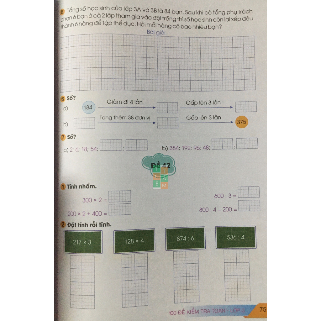 Sách - 100 đề kiểm tra Toán 3