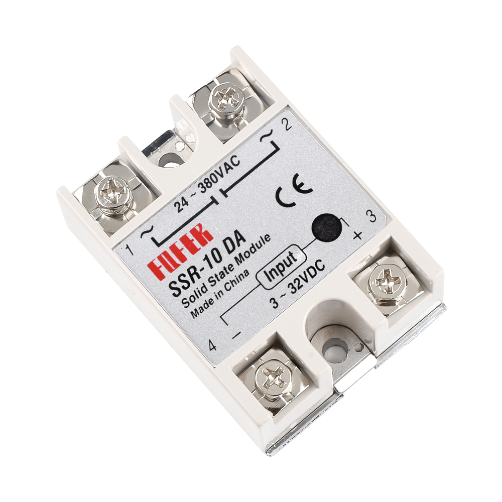 【100% Original】diymore DC-AC Solid State Relay SSR-10DA 10A 3-32V DC to AC 24-380V SSR Relay Switch