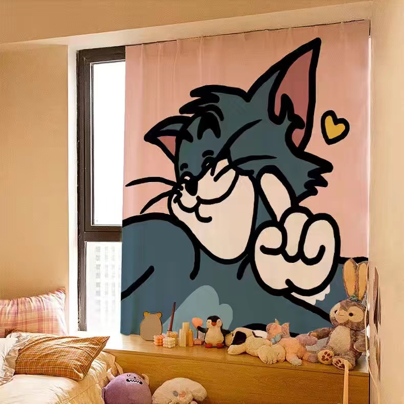 Cartoon Blackout Window Curtains Bed Room Velcro Self Adhesive Curtain Langsir Tingkap Velcro