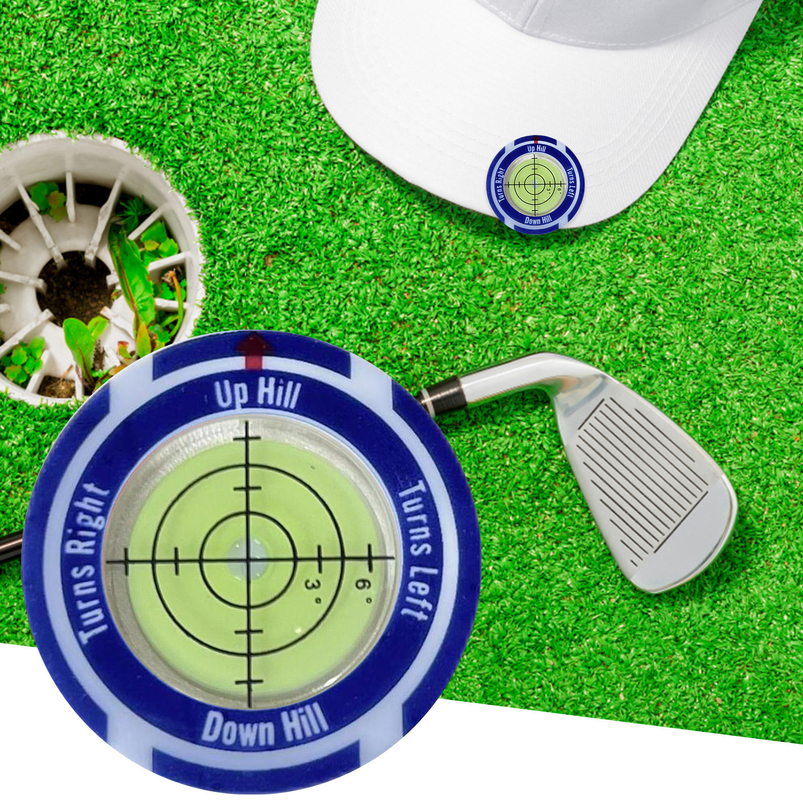 SHN Golf Putt Green Reader Golf Supplies Accurate Golf Putt Green Reader Compact Portable Green Reading Aid with Bubble Level Essential Golf Accessories