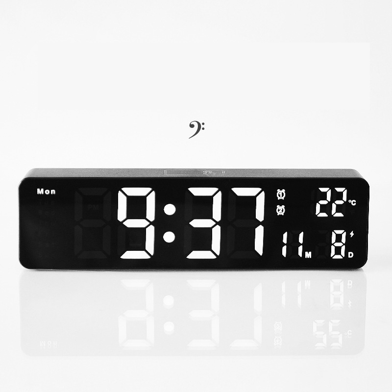 Clock 10-inch simple multi-function wall clock LED clock mute travel time multi-group alarm clock