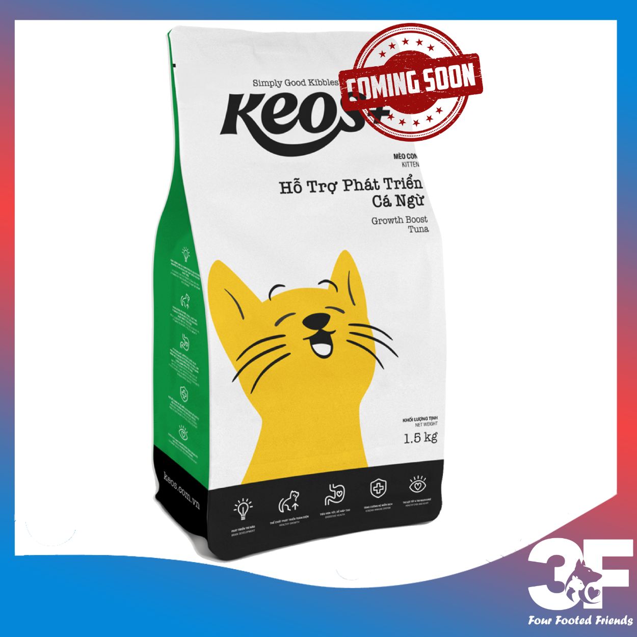 Thức Ăn Hạt Cho Mèo Mọi Lứa Tuổi Keos Túi 1.5kg