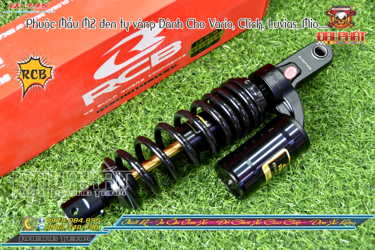PHUỘC RCB MB2 ĐEN TY VÀNG DÀNH CHO VARIO, CLICK, MIO ....