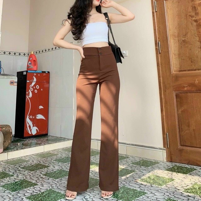 HOT QUẦN ỐNG LOE CẠP CAO 2 CÚC  CỰC CÁ TÍNH