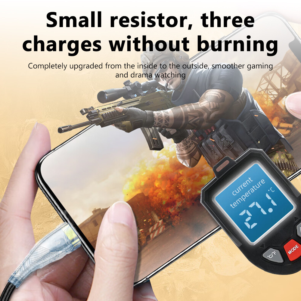 【COD】6A 100W USB Charge Cable 3-in-1 Micro USB Type C Fast Charging Cable Wire