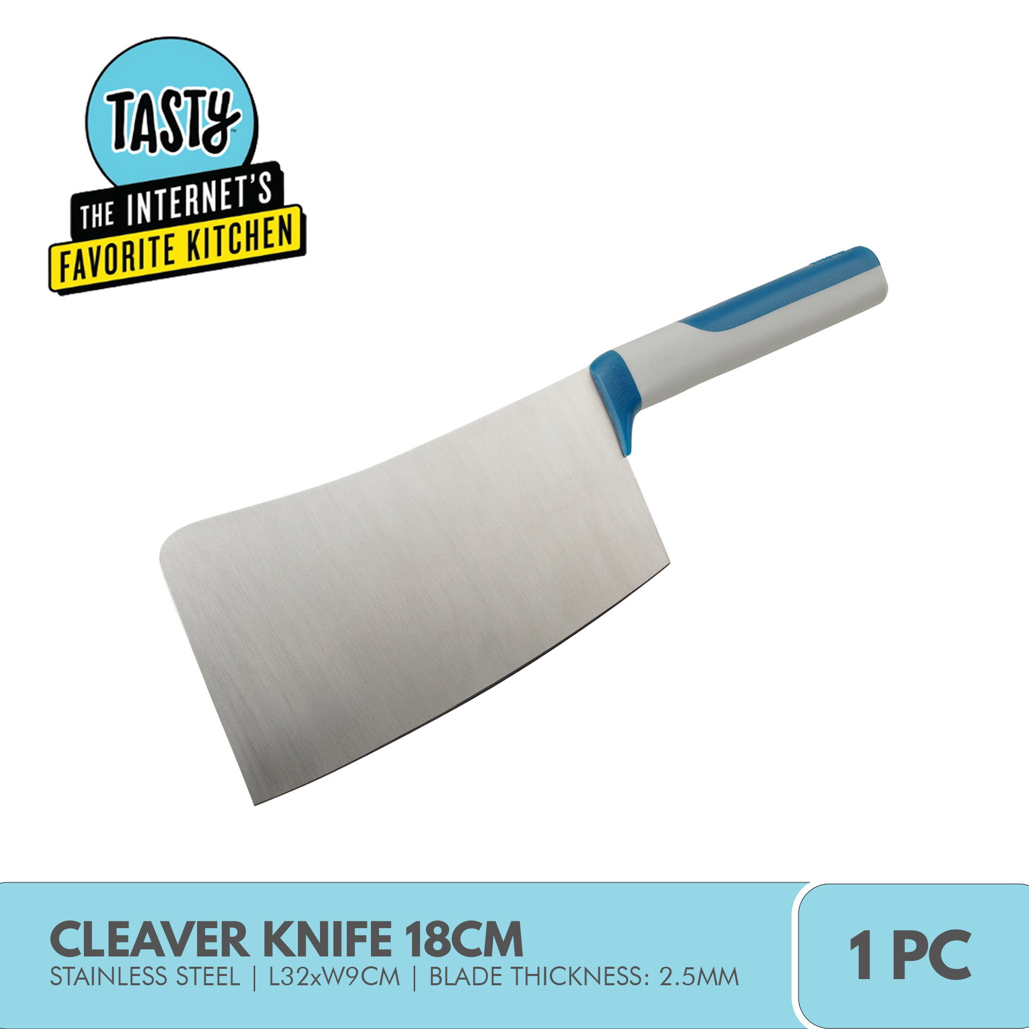 Tasty Cleaver Knife 18cm Stainless Steel L32xW9cm Blade Thickness