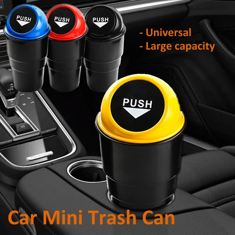 Mini Car Trash Bin With Lid Universal Mini Trash Can For Car
