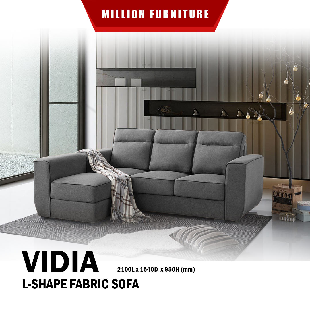 Million FurnitureVIDIA 3 seater+stool cotton fabric sofa set /sofa123