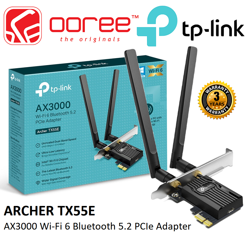 TP-Link Archer TX55e PCIe Adapter AX3000 Wi-Fi 6 Bluetooth 5.2