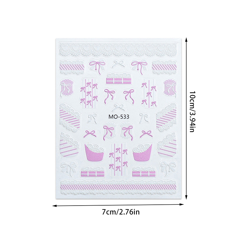 3D Relief Nail Art Decals Bowknot Ribbon Lace Nail Stickers Self-Adhesive Slider Bow Decoration For Women Manicure Designs Yao Store. 