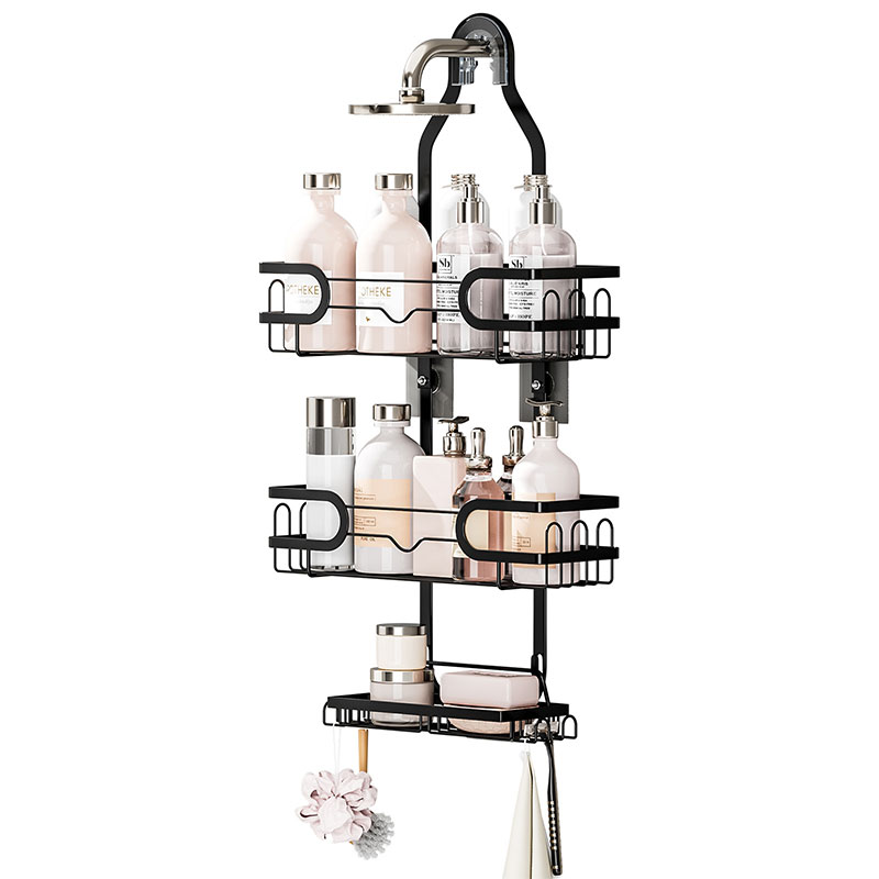 Shower head hanger, toilet shower gel storage shelf, wall-mounted toiletries, bathroom shelf