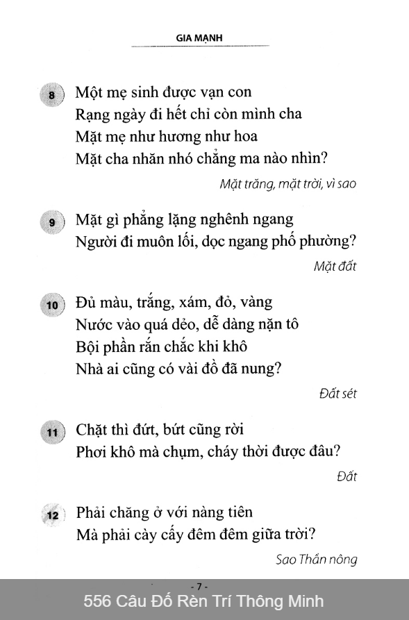 Sách - 556 câu đố rèn trí thông minh ( khổ to)