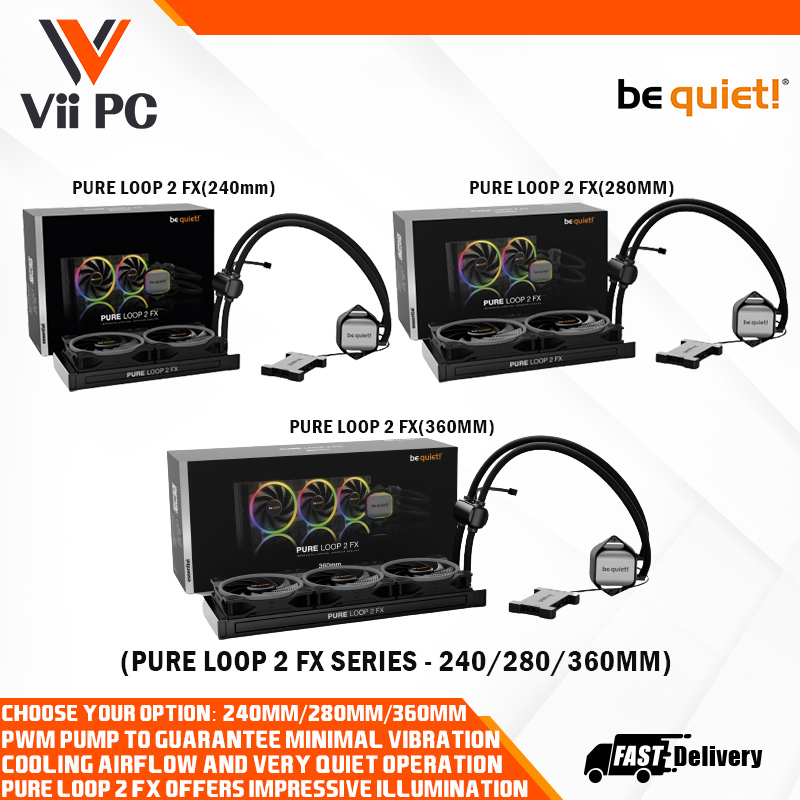 be quiet! Pure Loop 2 FX 240mm/280mm/360mm ARGB AIO Liquid CPU Cooler, ARGB  illumination, bequiet pure loop 2 fx | Lazada Singapore