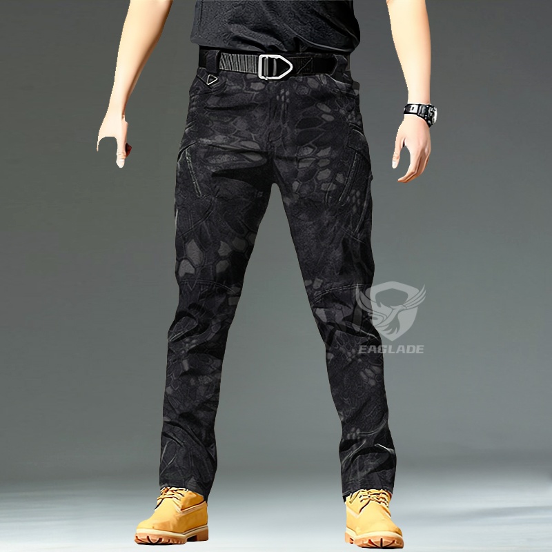 Eaglade Tactical Cargo Pants for Men in Black Python Ix9