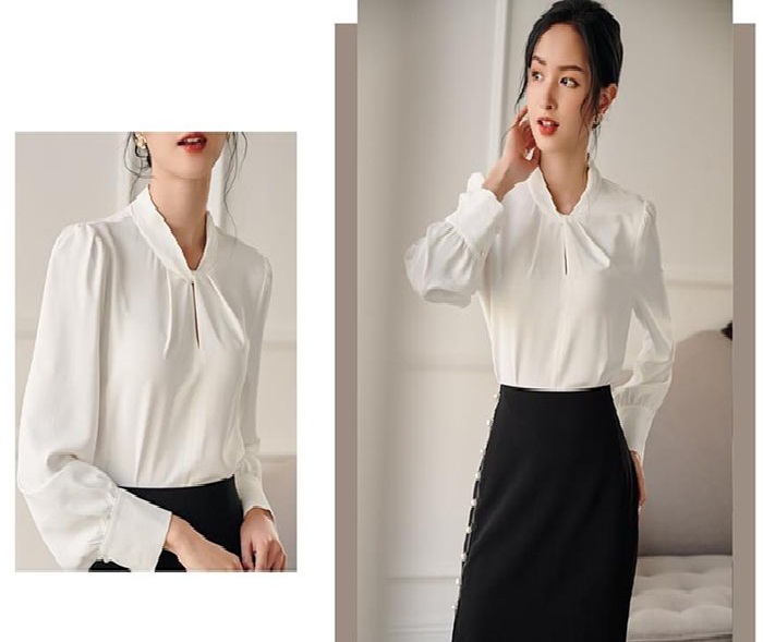 ÁO SƠ MI CỔ XOẮN THỜI TRANG NGOCTRANSHOP - NT3326