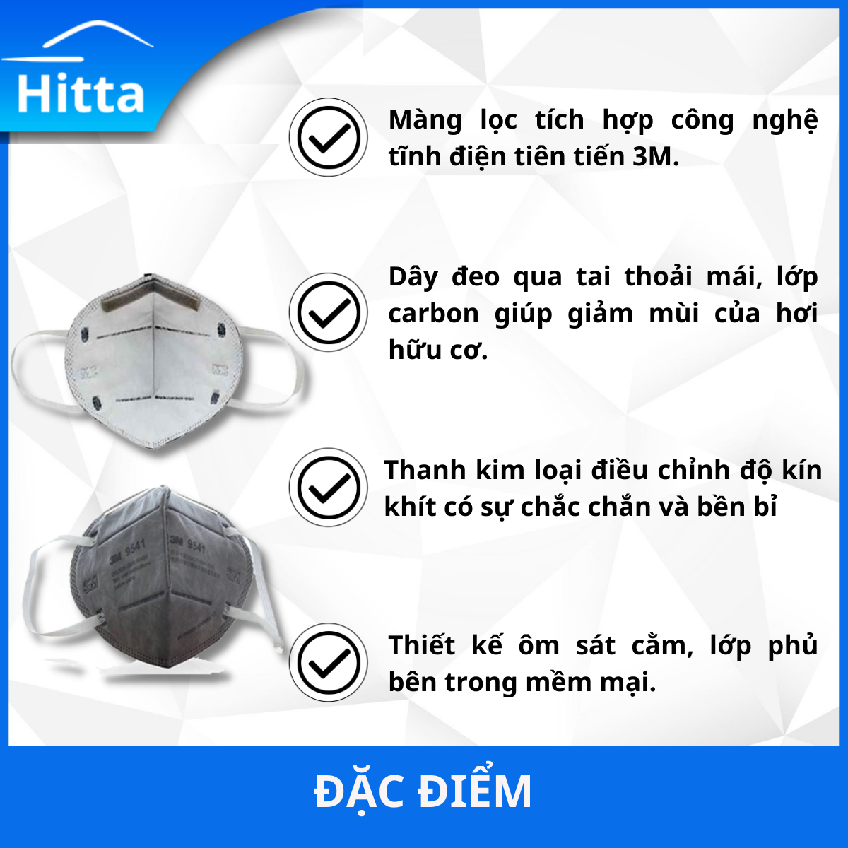 [Combo 3] Khẩu trang 3M 9001 (2 cái) + 3M 9541 (1 cái)