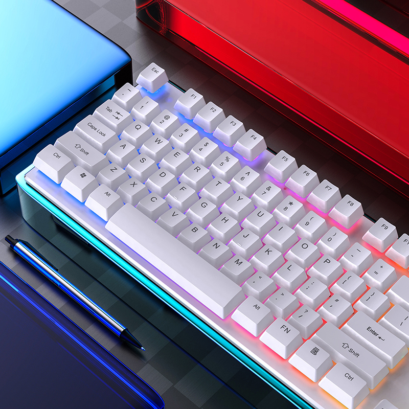 【I was hyLed uL】Gamer Keyboard mitation Mechanical RGB Backlit Gaming Keyboards Desktop Waterproof Mechanical Gamer Keyboard RGB Key Board. 