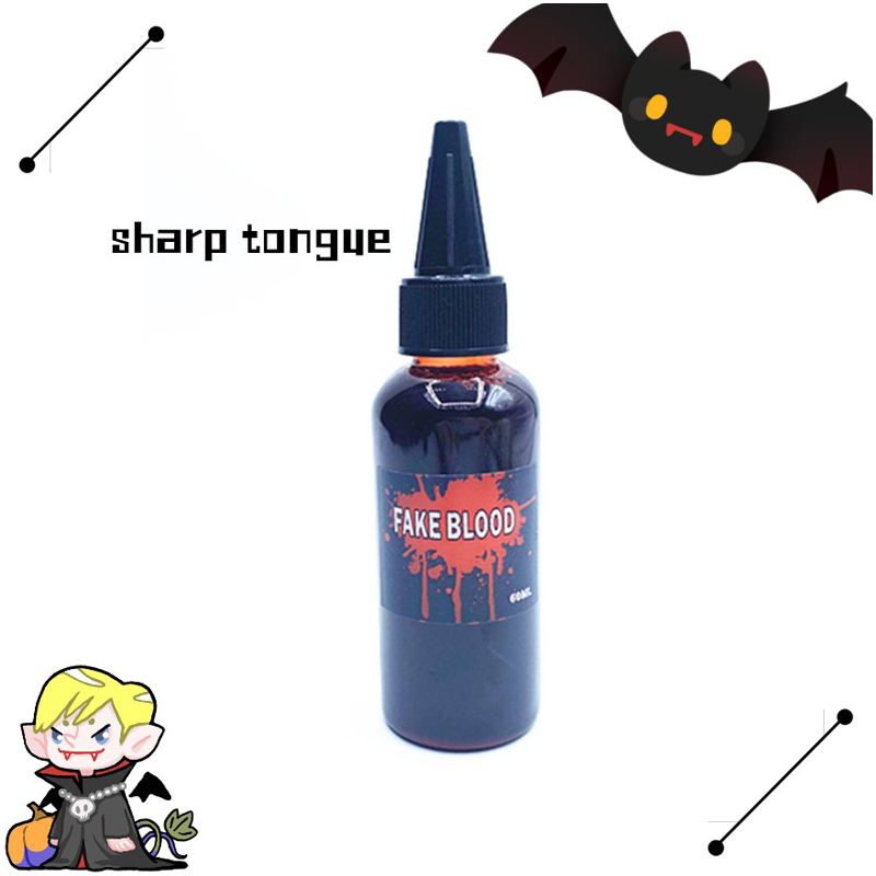 Vampire Makeup Pseudoplasma Halloween Makeup Blood Effect Realistic Vampire Zombie Costume Halloween Fake Blood 60 Milliliters#1*Halloween Decoration