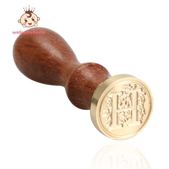 Sealing Wax Classic Initial Wax Seal Stamp Alphabet Letter H Retro Wood - Intl - intl