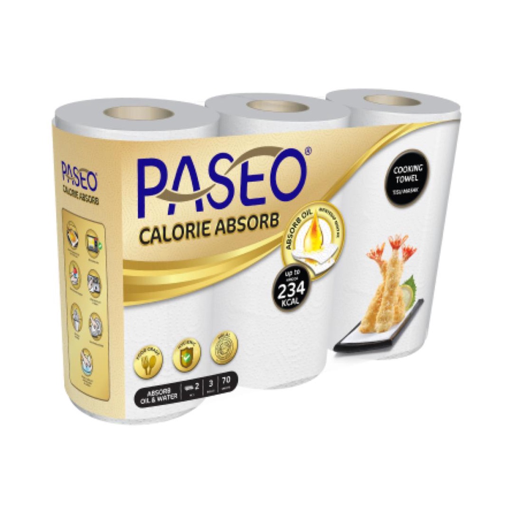 Giấy bếp thấm dầu thực phẩm 2 lớp, calorie absorb, cooking towel, 3 cuộn,