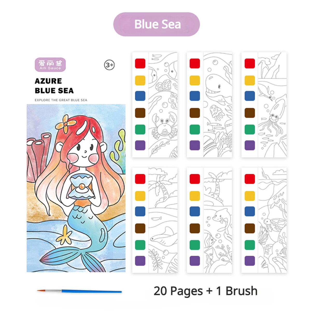 Children Watercolor Painting Book 20 Sheets Gouache Graffiti Picture Coloring  Books Water Drawing Toys Set School